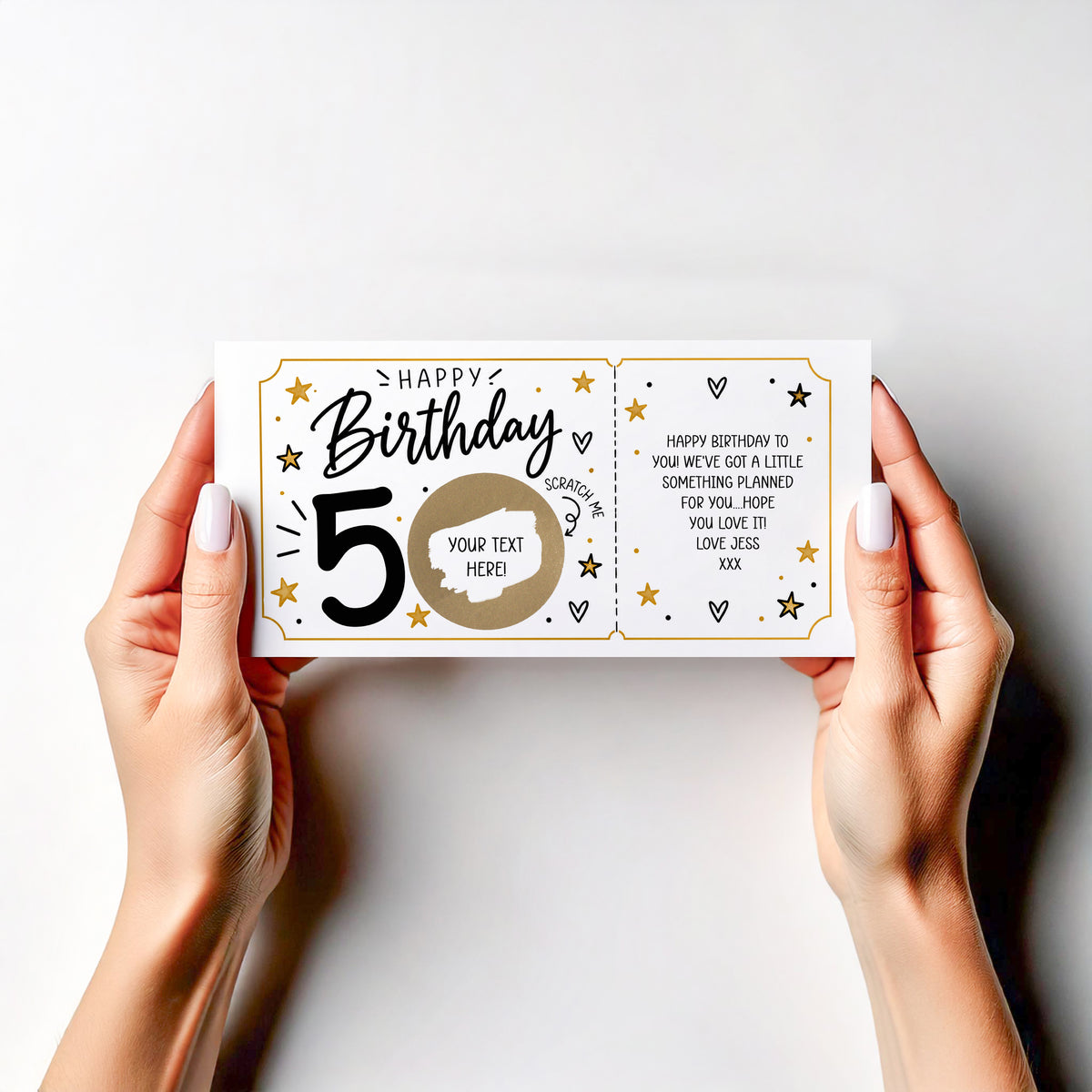 Personalised Milestone Birthday Scratch Off Card Surprise Gift Reveal 30th 40th 50th