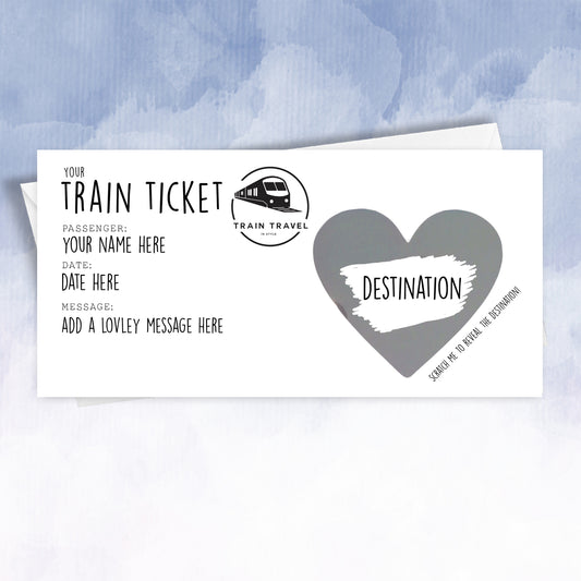 Personalised Faux Train Ticket Surprise Scratch Card - 2f75e5-2