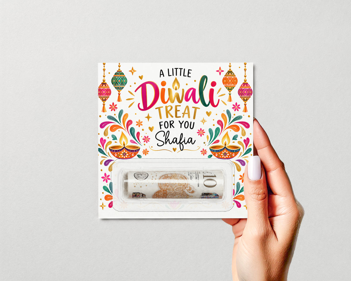 Personalised Diwali Money Gift Card Cash Holder Wallet Shubh Diwali Kids Gift