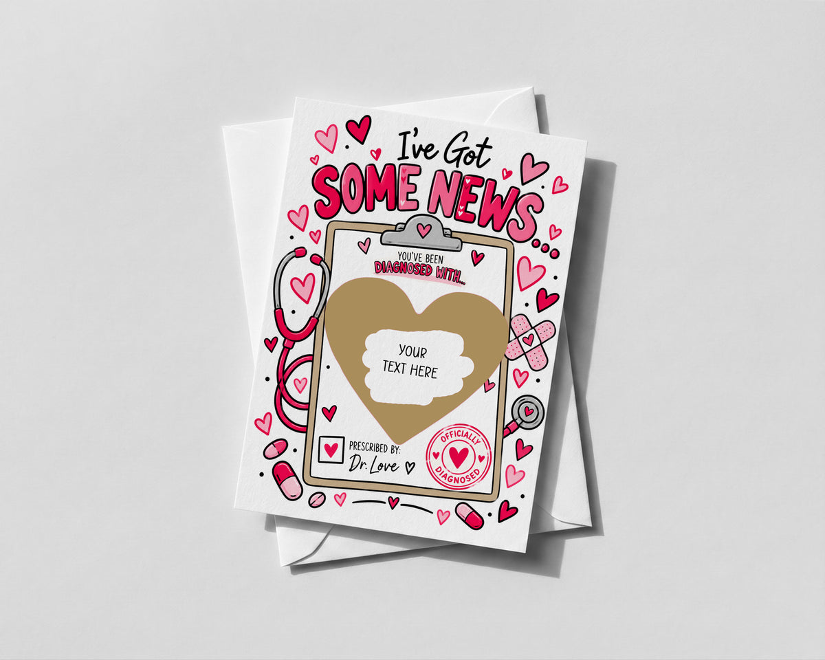 Funny Valentines Scratch Off Card Personalised Love Diagnosis Romantic Gift