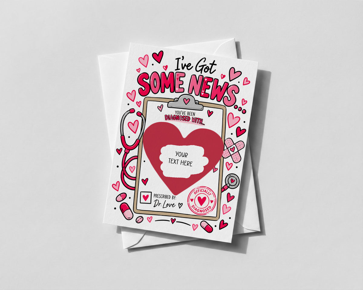 Funny Valentines Scratch Off Card Personalised Love Diagnosis Romantic Gift