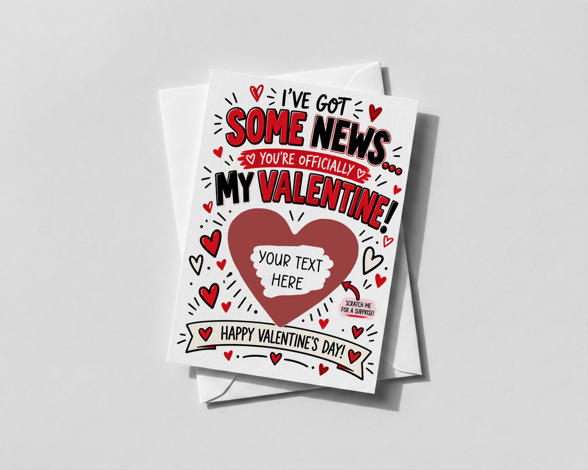 Funny Valentines Scratch Off Card for Him Personalised Boyfriend Husband Gift