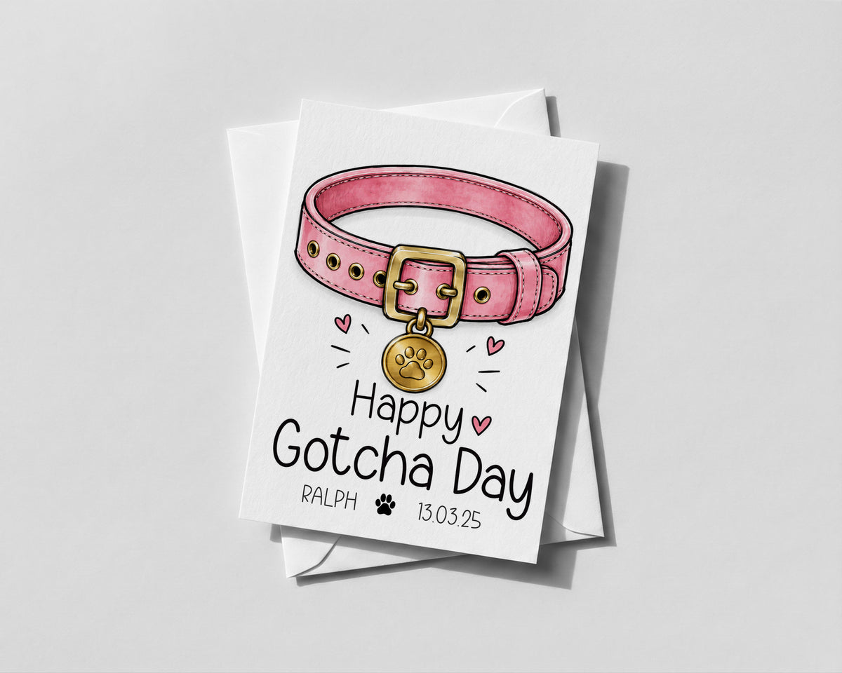 Personalised Happy Gotcha Day Card Dog Adoption Anniversary Pet Rescue Gift