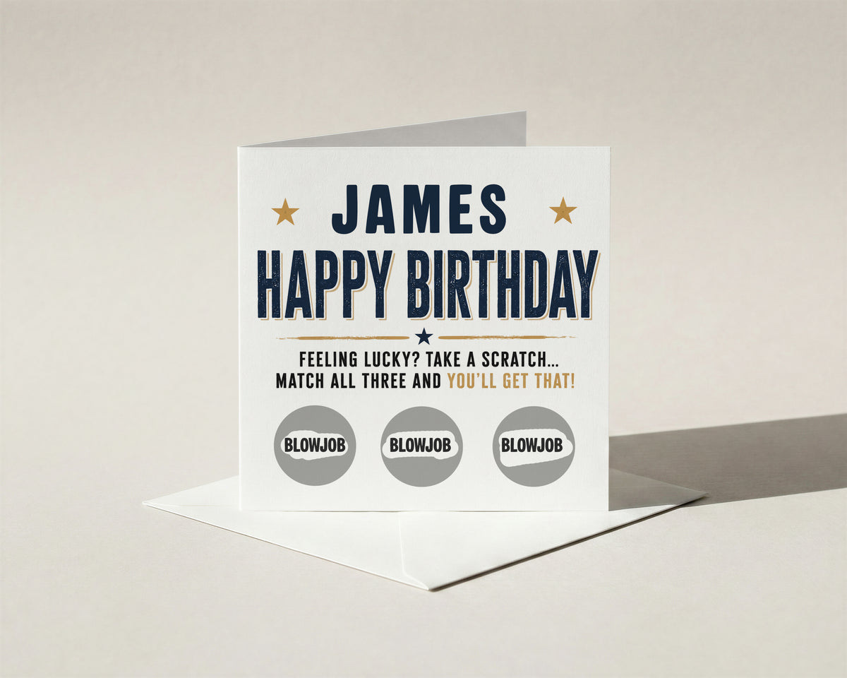 Personalised Naughty Scratch Off Birthday Card for Him Boyfriend Husband Funny Gift