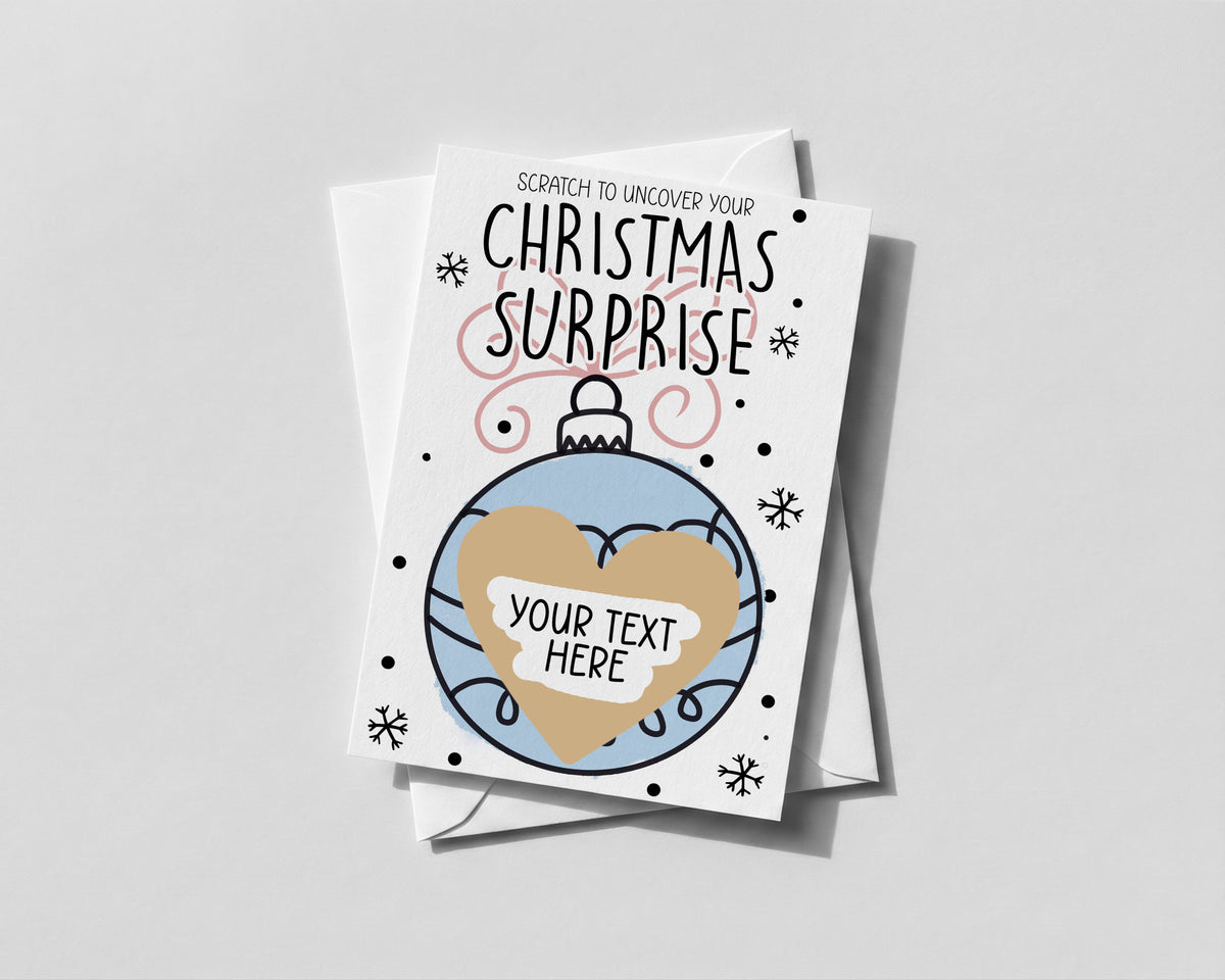 Personalised Christmas Scratch Off Card Surprise Gift Reveal Ticket Holiday Experience