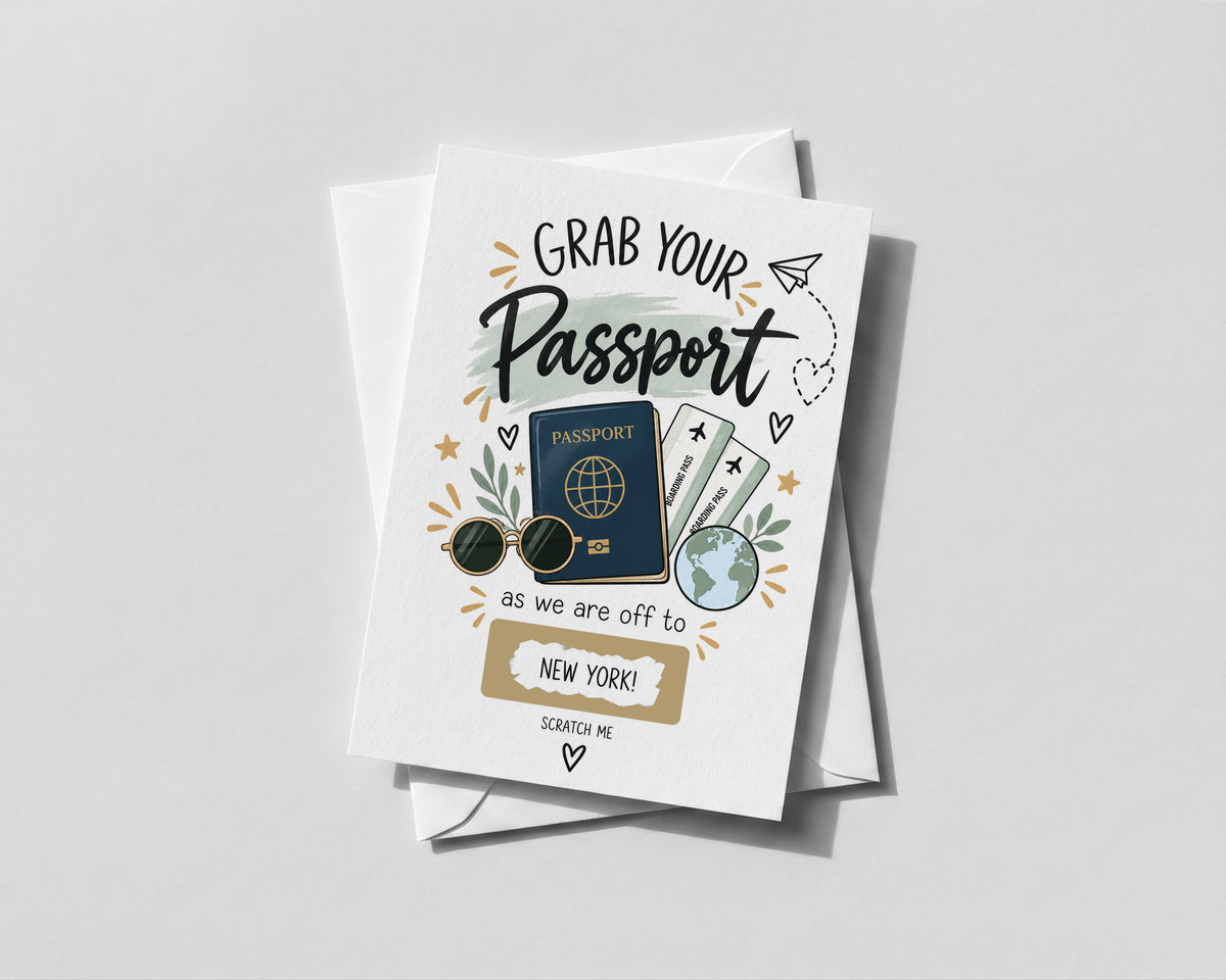 Personalised Holiday Reveal Scratch Off Card Surprise Trip Travel Destination Gift