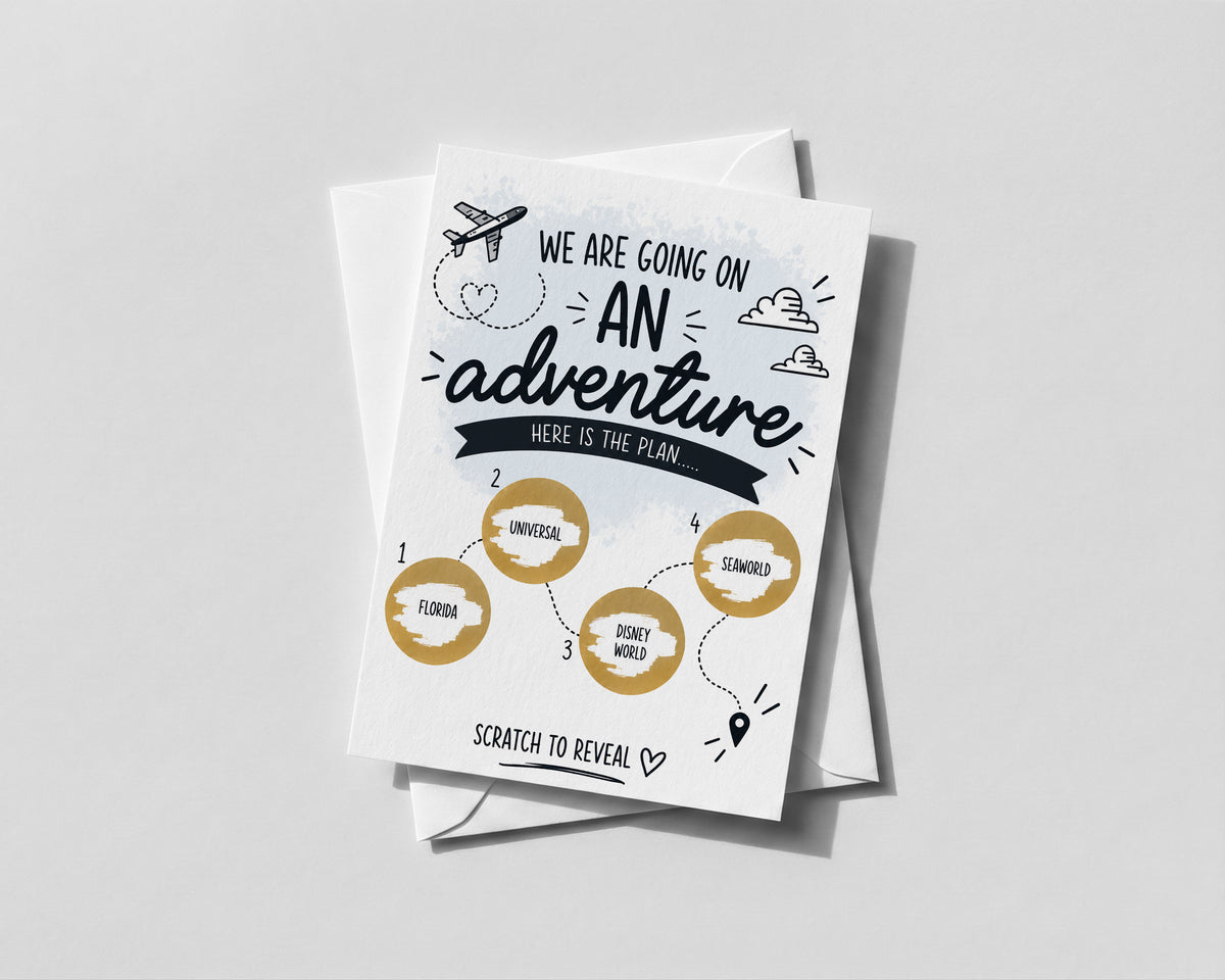 Personalised Holiday Reveal Scratch Card Surprise Trip Itinerary Travel Gift Card