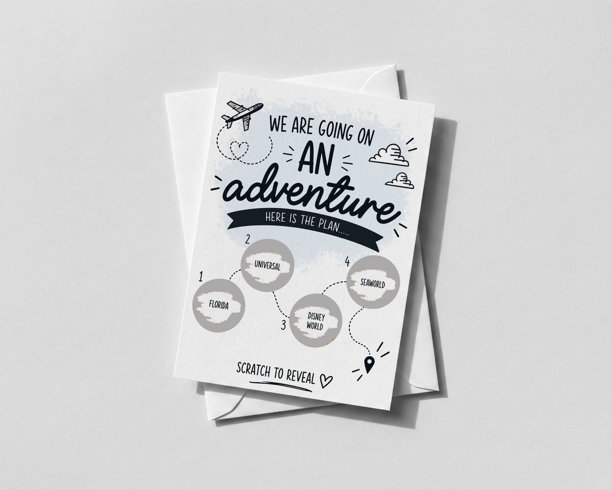 Personalised Holiday Reveal Scratch Card Surprise Trip Itinerary Travel Gift Card