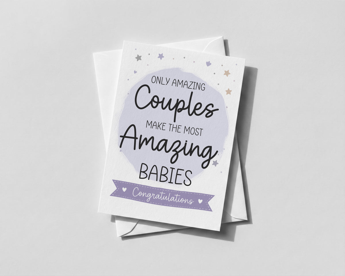 New Baby Congratulations Card for Couple New Parents Pregnancy Baby Shower Gift