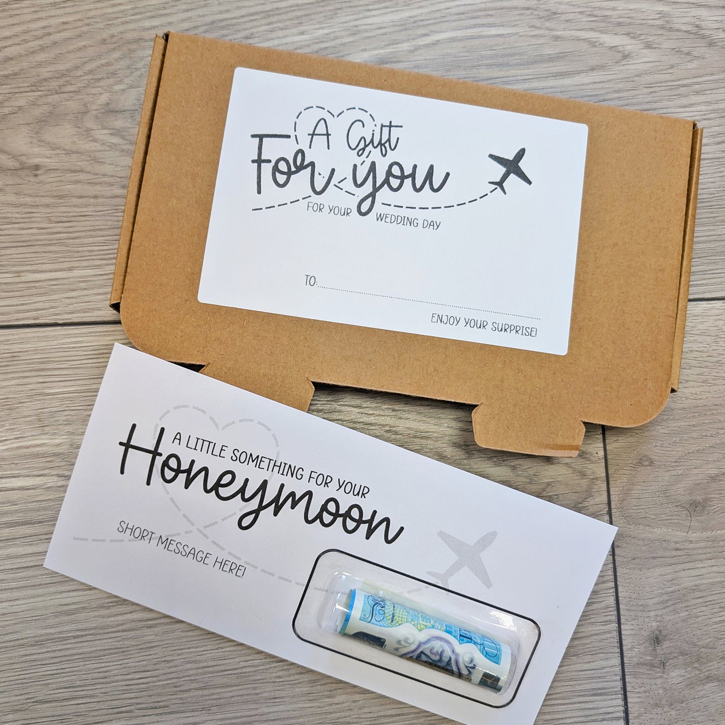 Personalised Wedding Money Envelope • Honeymoon Fund Donation Gift Wallet