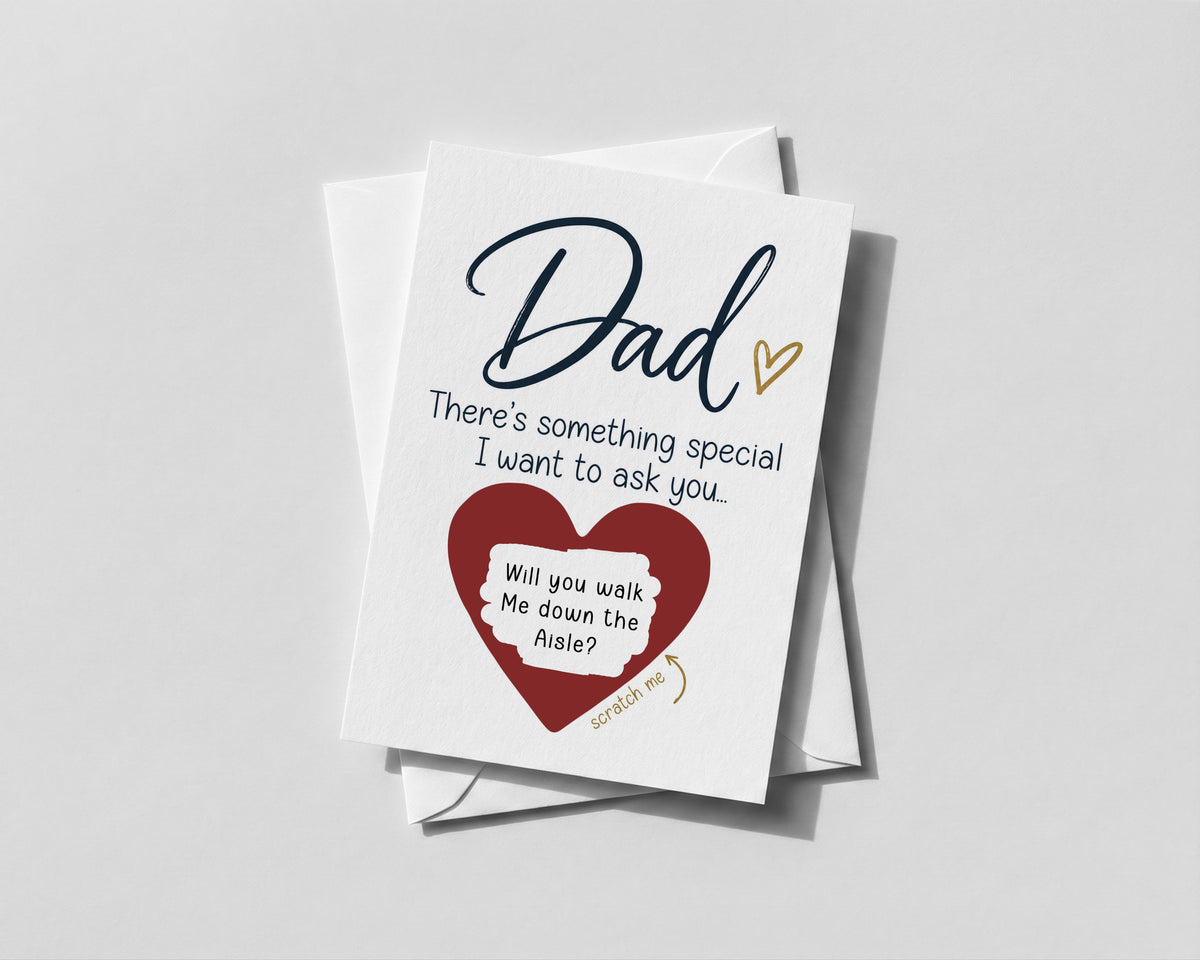 Dad Walk Me Down The Aisle Scratch Card Father Of Bride Wedding Gift Proposal