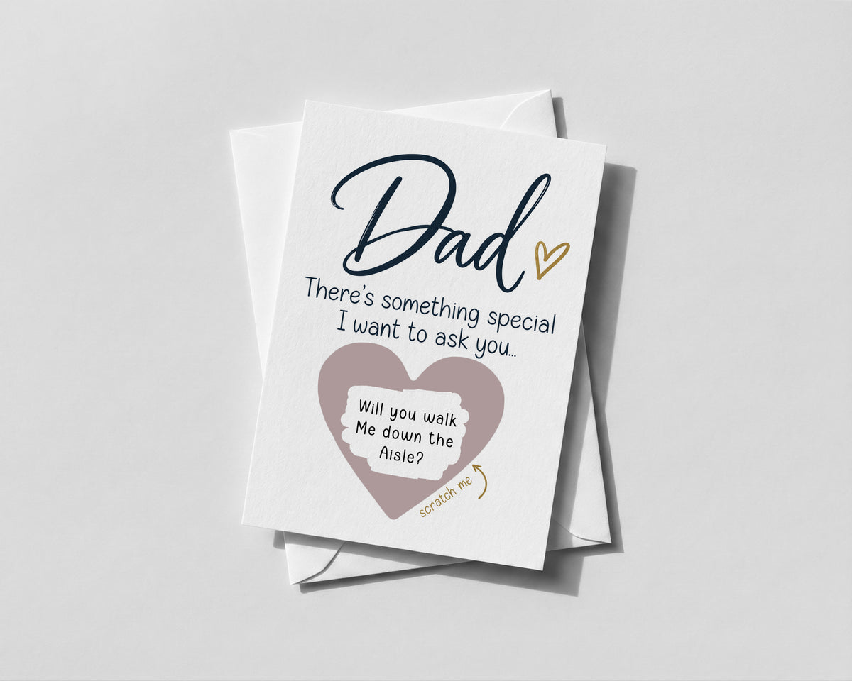 Dad Walk Me Down The Aisle Scratch Card Father Of Bride Wedding Gift Proposal