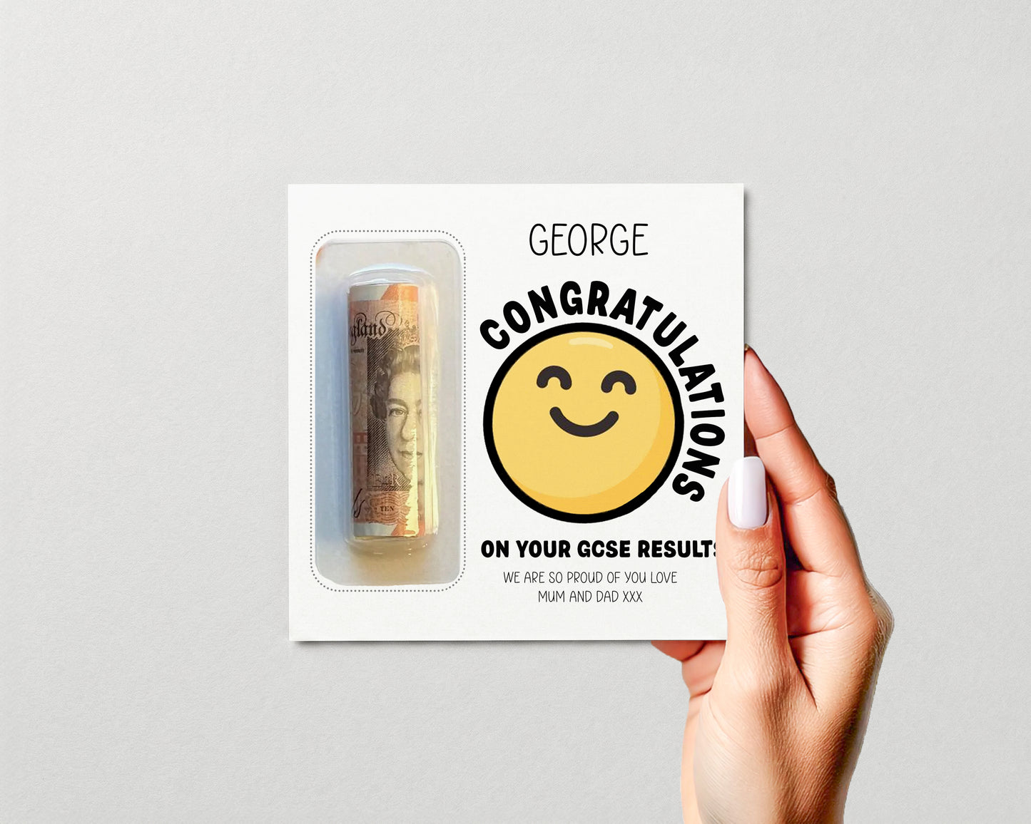Personalised GCSE Results Money Gift Card • Exam Congratulations Gift Wallet