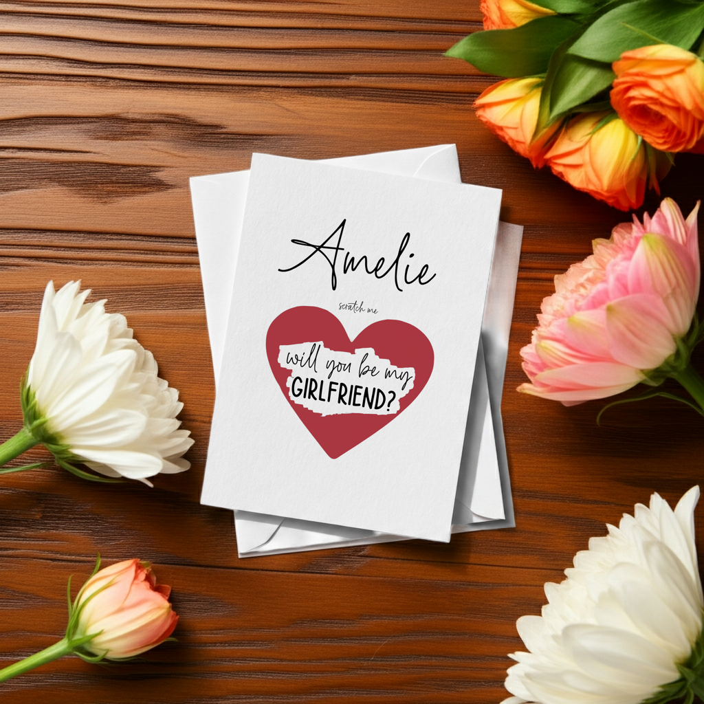 - Personalised Scratch-Off “Be My Girlfriend” Card  Romantic Proposal for Partner or Boyfriend