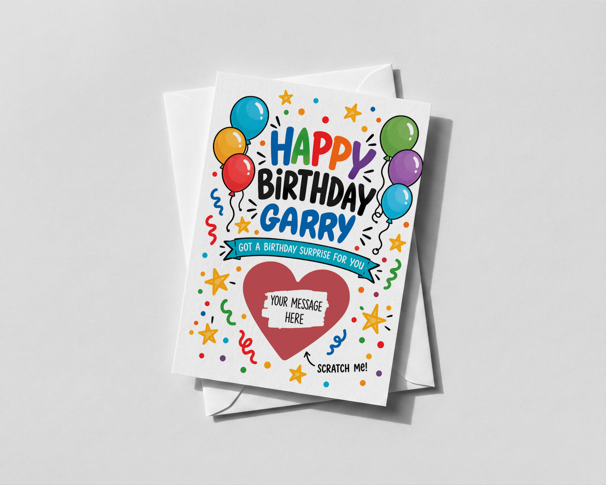 Personalised Birthday Scratch Off Card Surprise Gift Holiday Ticket Experience Reveal