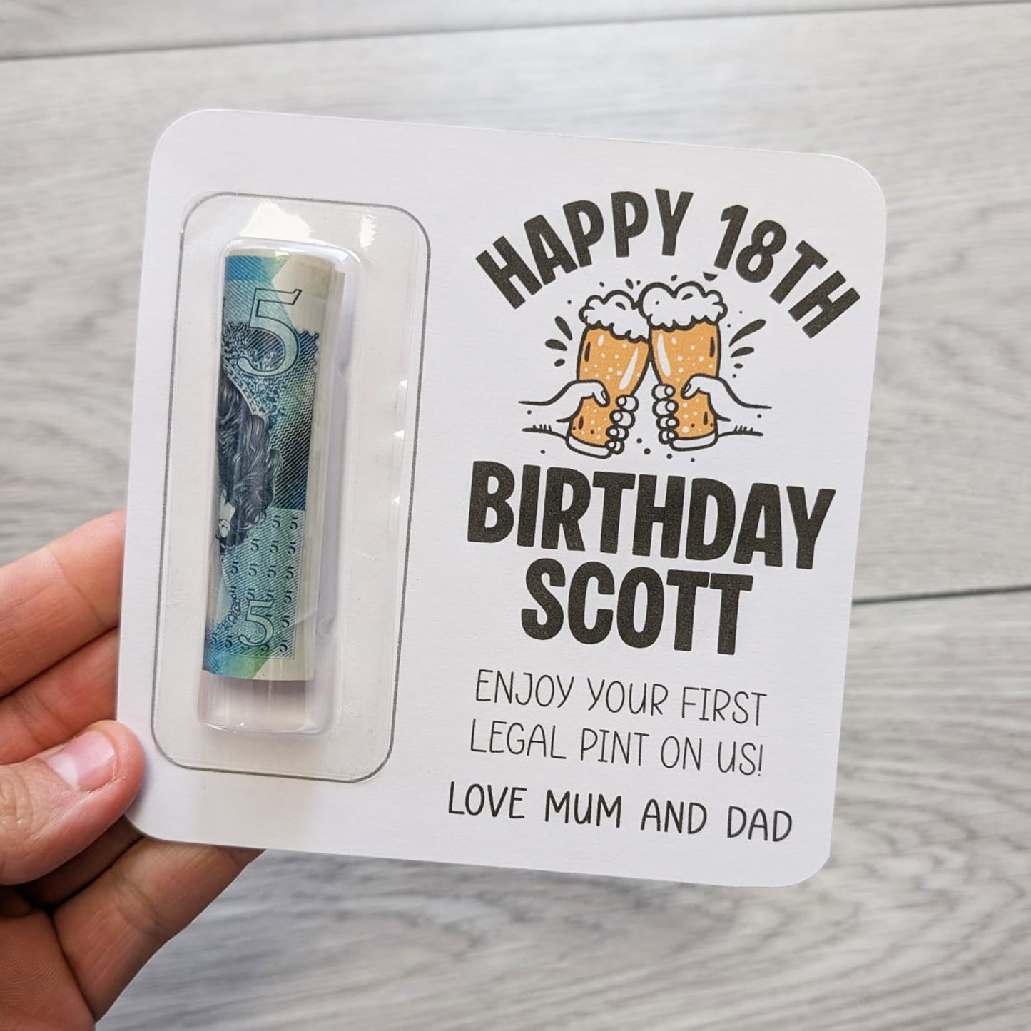 Personalised 18th Birthday Money Gift Card Beer Money Wallet | Custom Keepsake | Funny Birthday Gift