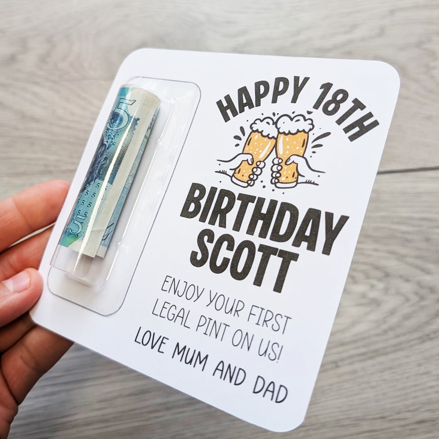 Personalised 18th Birthday Money Gift Card Beer Money Wallet | Custom Keepsake | Funny Birthday Gift