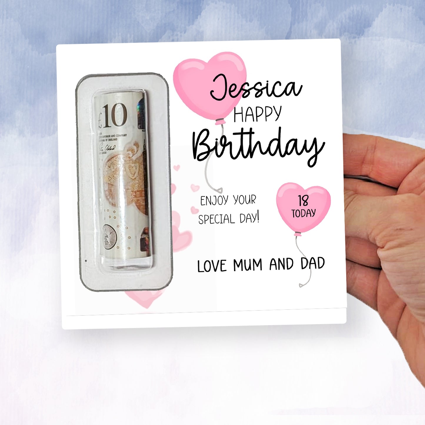 Personalised Birthday Money Holder • Milestone Ages Gift • Keepsake Card