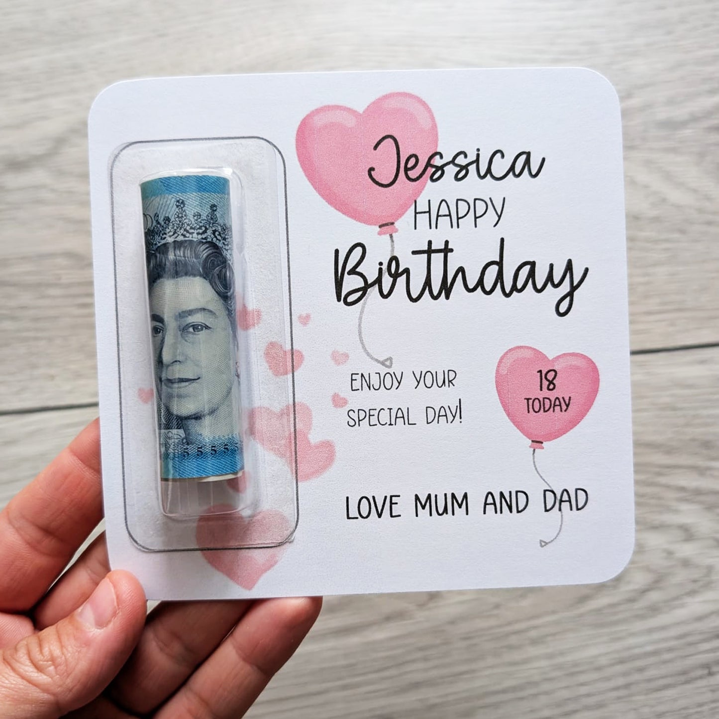 Personalised Birthday Money Holder • Milestone Ages Gift • Keepsake Card