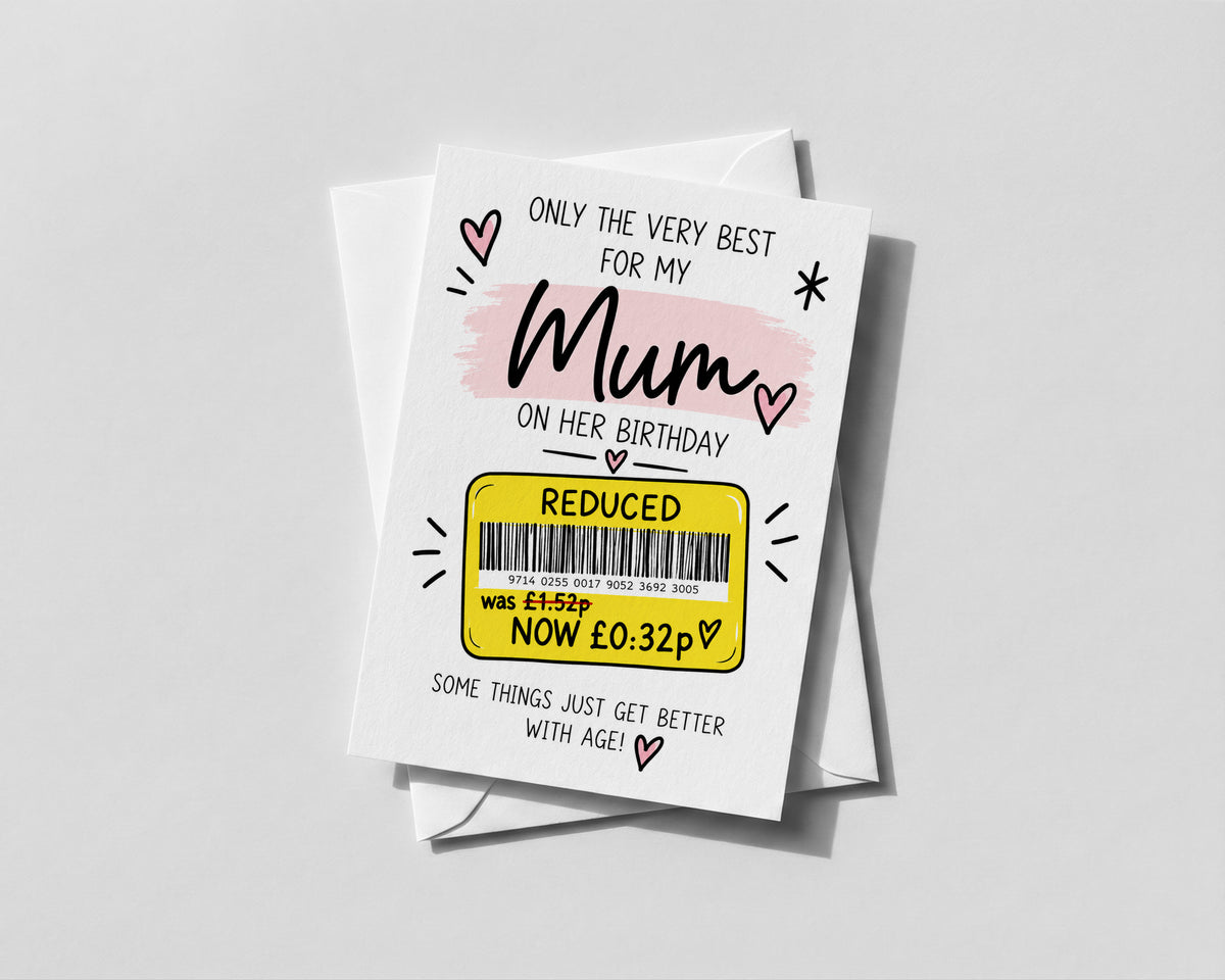 Funny Mum Birthday Card from Son Daughter Reduced Price Joke Humour Card for Her