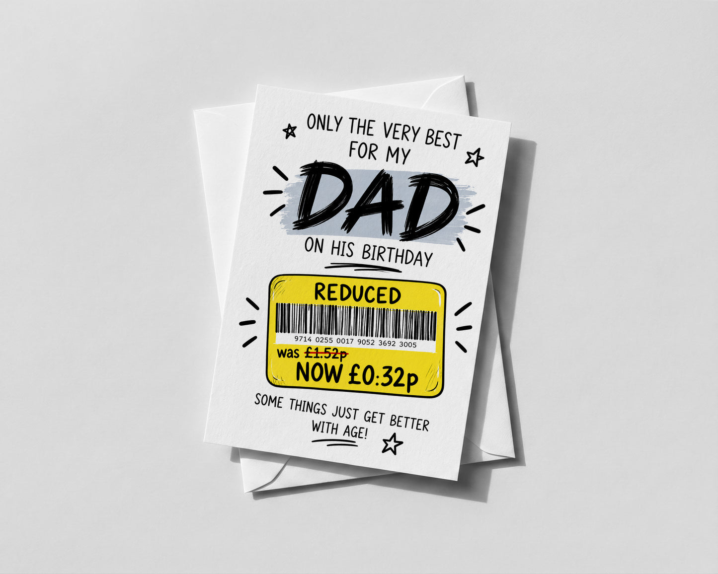 Funny Dad Birthday Card from Son Daughter Reduced Price Joke Humour Card for Him