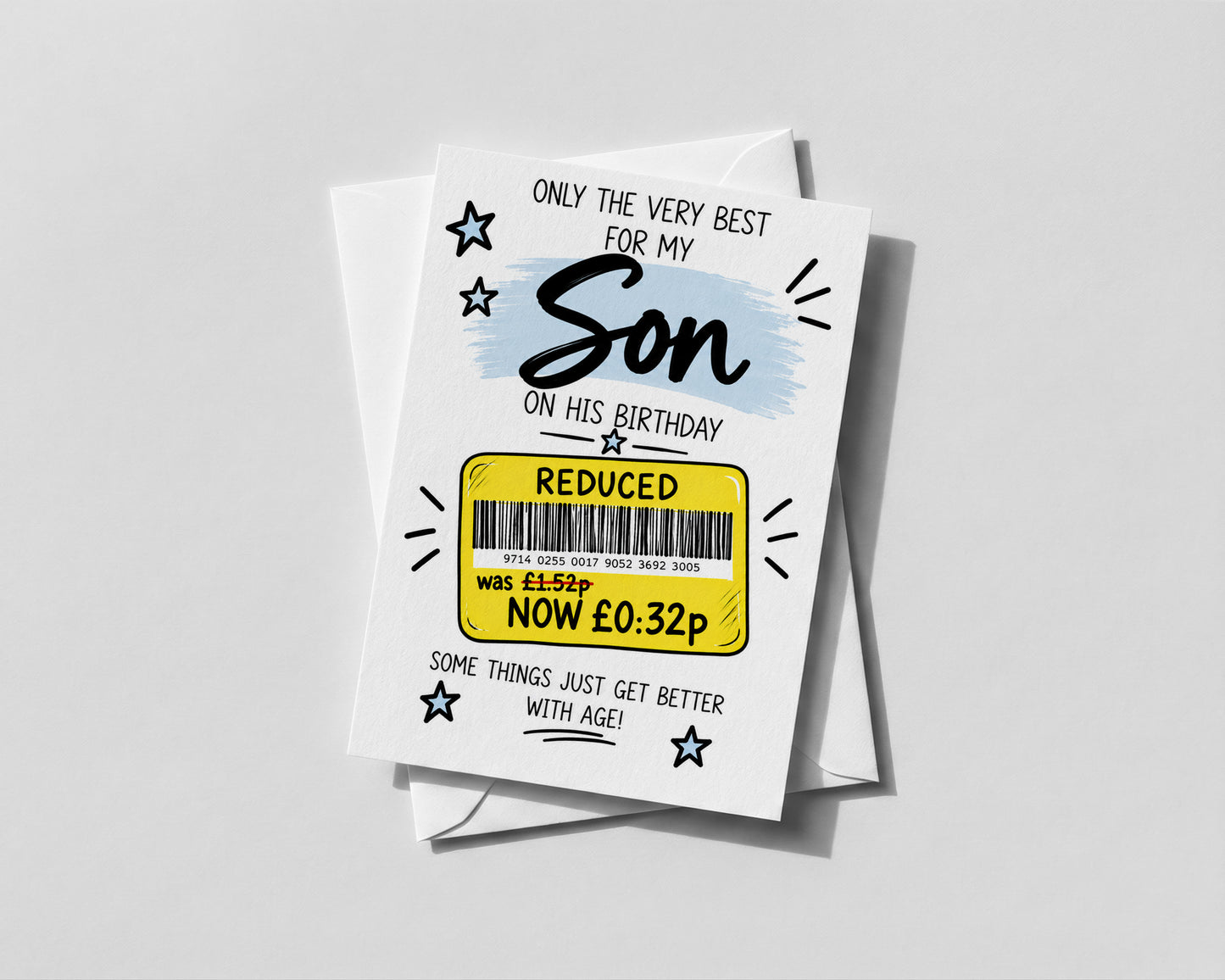 Funny Son Birthday Card from Mum Dad Reduced Price Joke Humour Card for Him