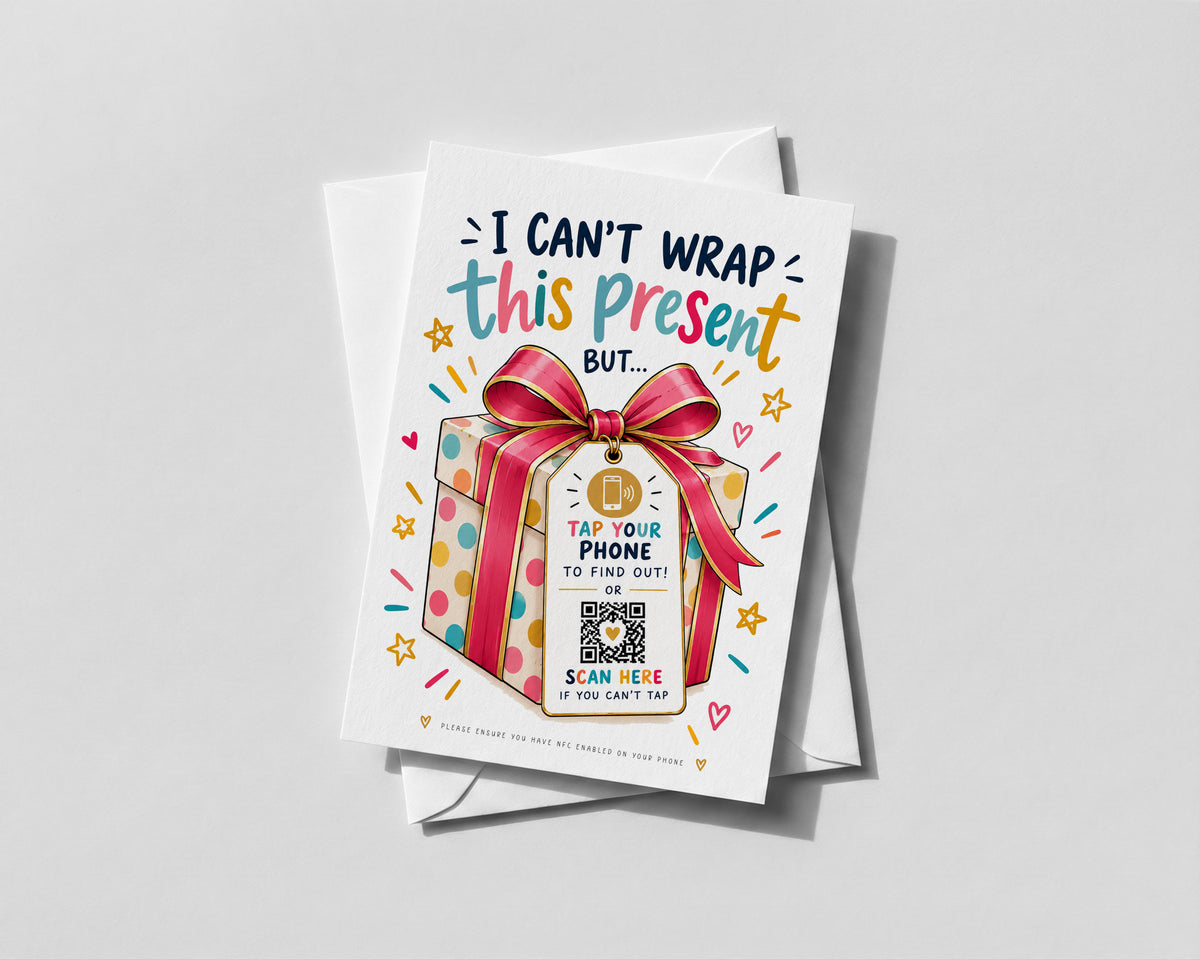 Personalised NFC Birthday Card Tap to Reveal Surprise Gift QR Experience Tickets