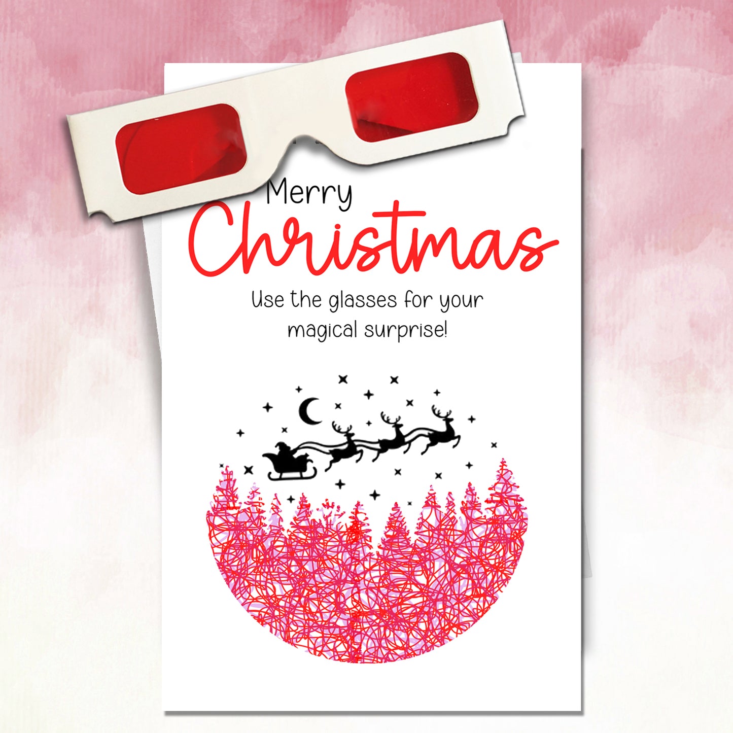 Bauble Glasses Reveal Christmas Card