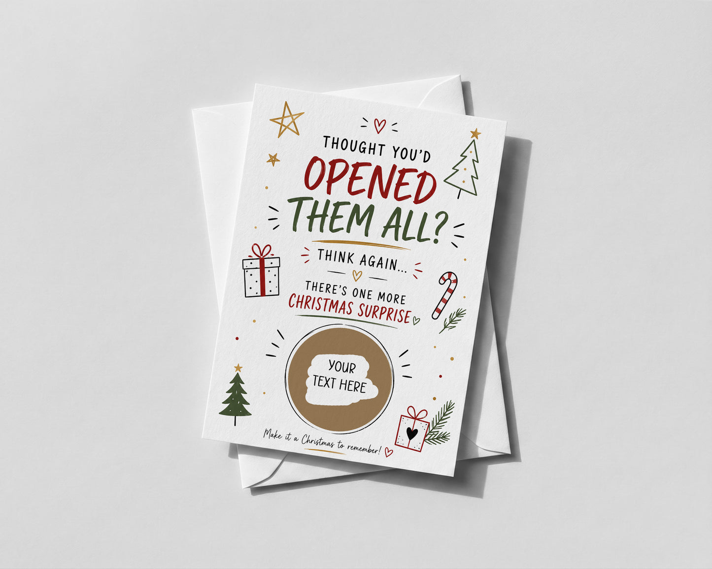 Personalised Christmas Scratch Off Card Surprise Gift Reveal Holiday Tickets