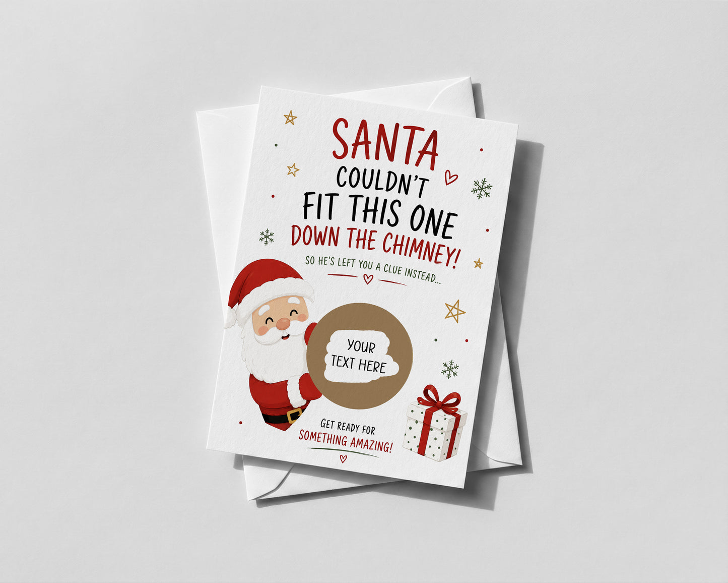 Personalised Santa Christmas Surprise Scratch Card Holiday Gift Reveal
