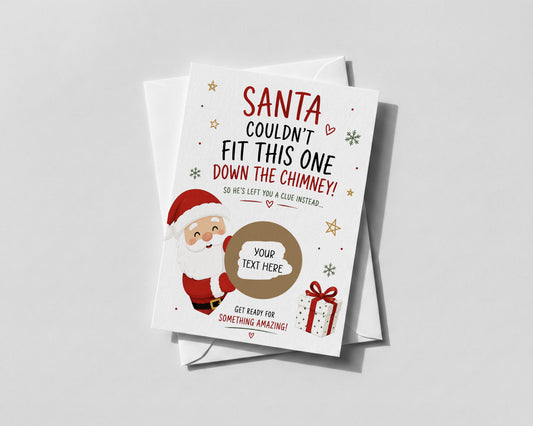 Personalised Santa Christmas Surprise Scratch Card Holiday Gift Reveal