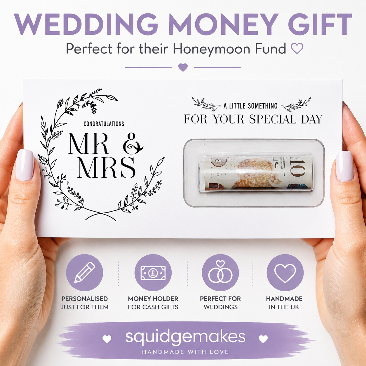 Honeymoon Money Envelope • Wedding Fund Gift Wallet • Greeting Card