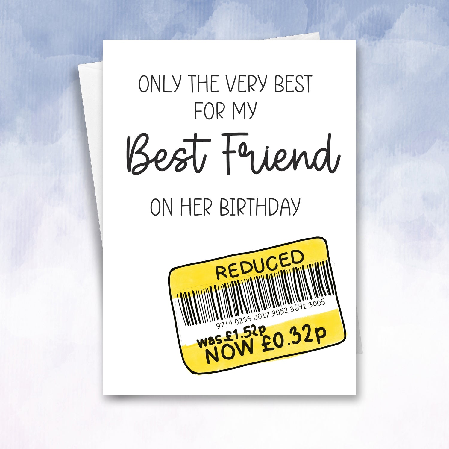 Funny Yellow Reduced Sticker Best Friend Birthday Card - 2f75e5-2