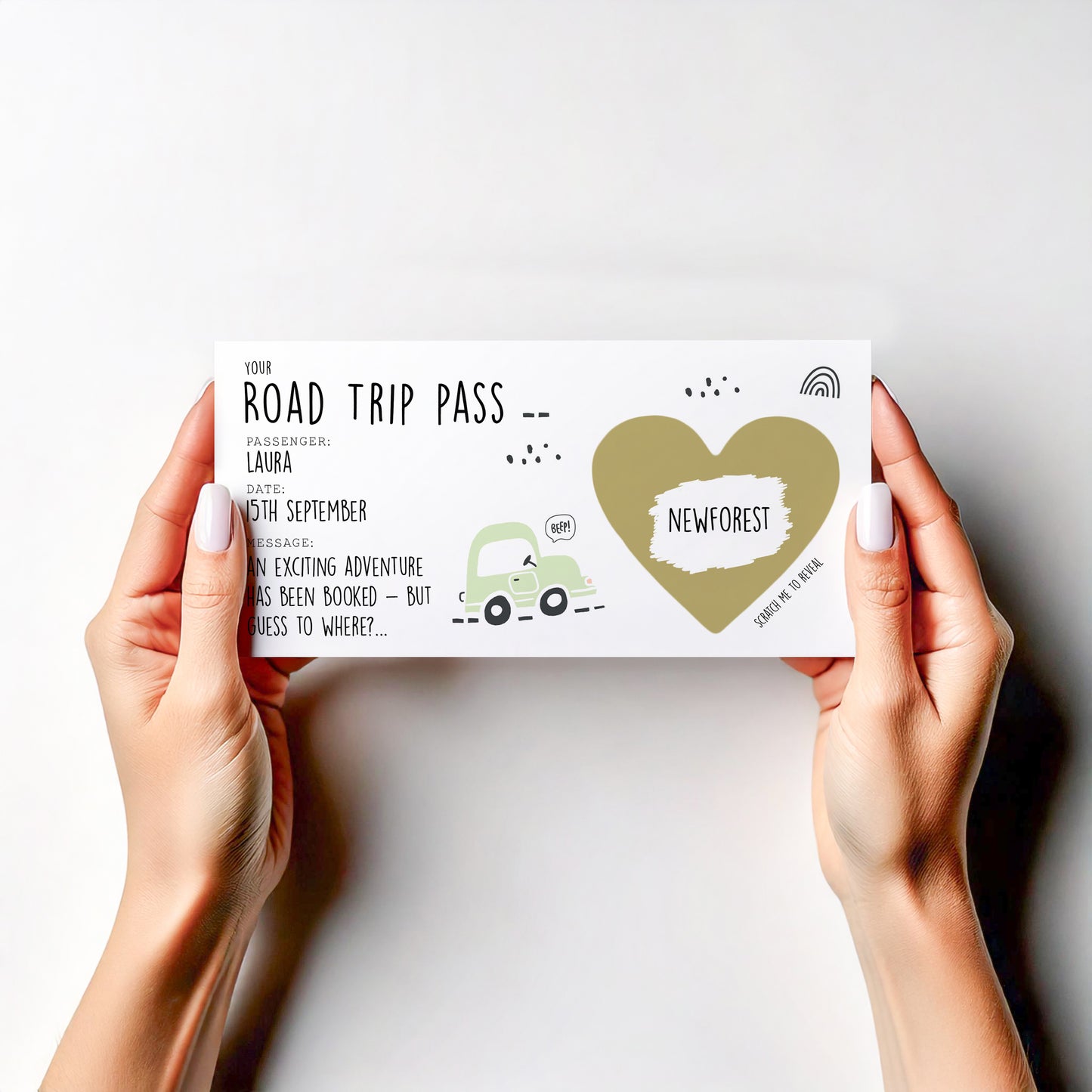 Personalised Road Trip Scratch Off – Surprise Trip Reveal Gift Adventure