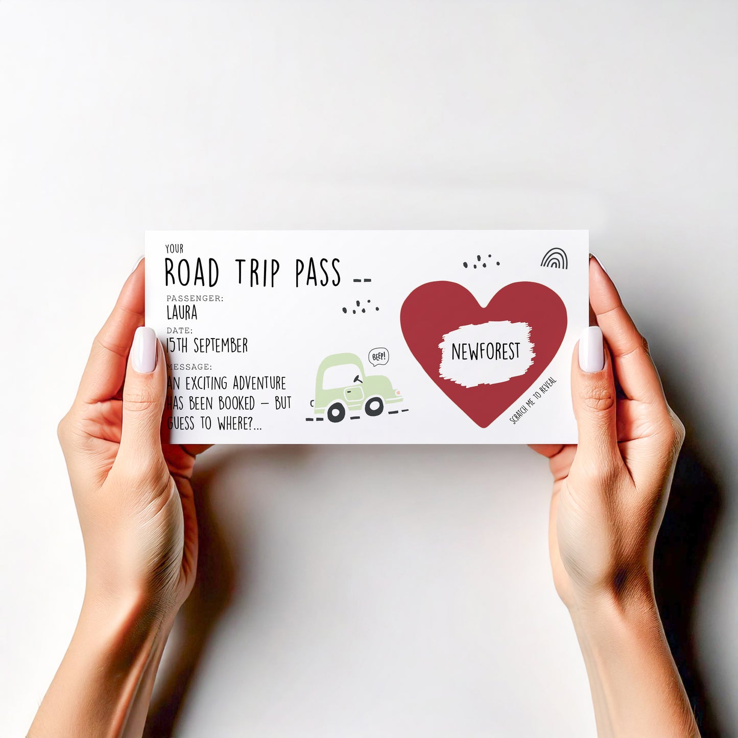Personalised Road Trip Scratch Off – Surprise Trip Reveal Gift Adventure