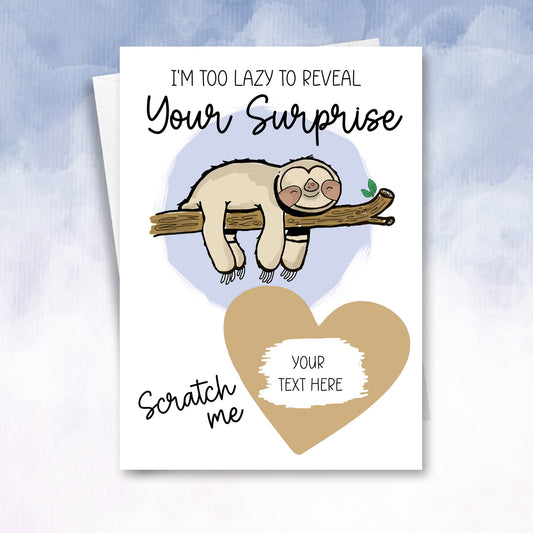 Lazy Sloth Scratch Off Reveal Card - 2f75e5-2