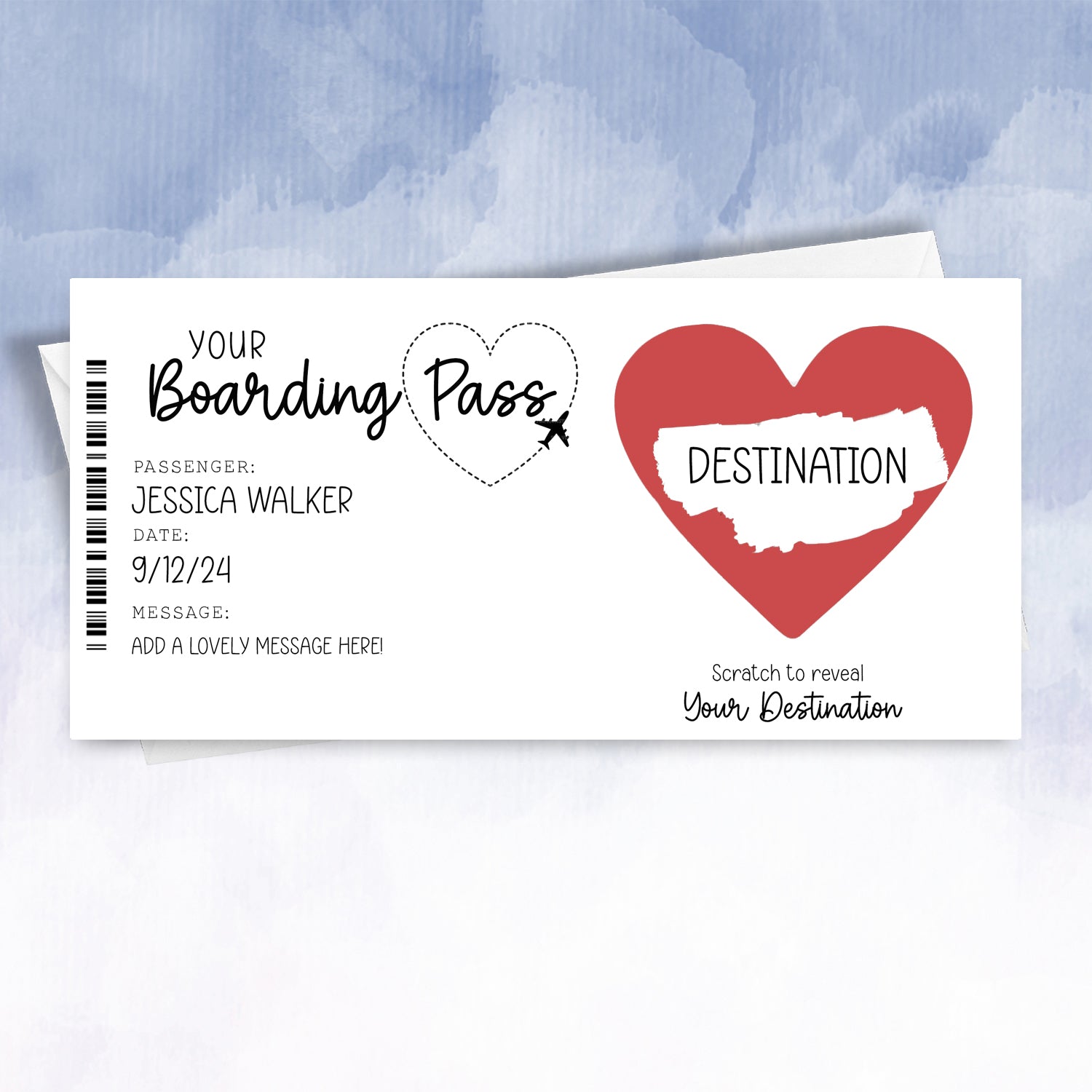 Personalised Boarding pass Scratch Off Gift Reveal Voucher - 2f75e5-2