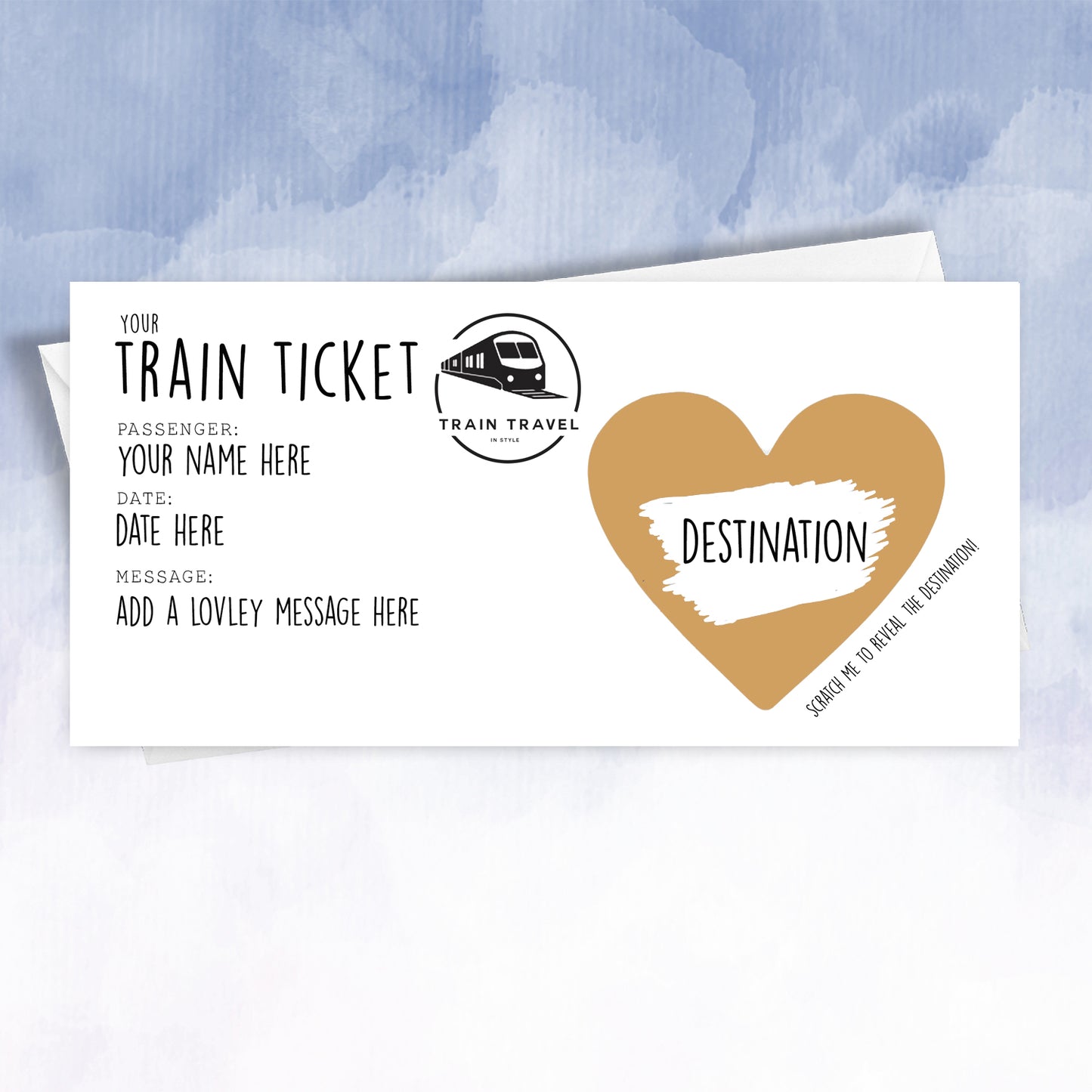 Personalised Faux Train Ticket Surprise Scratch Card - 2f75e5-2