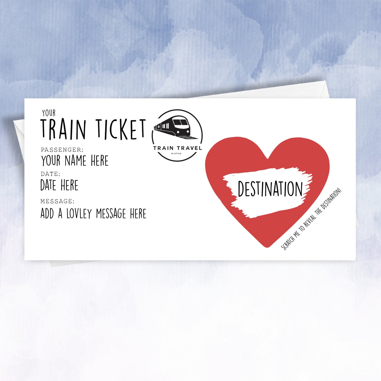 Personalised Faux Train Ticket Surprise Scratch Card - 2f75e5-2