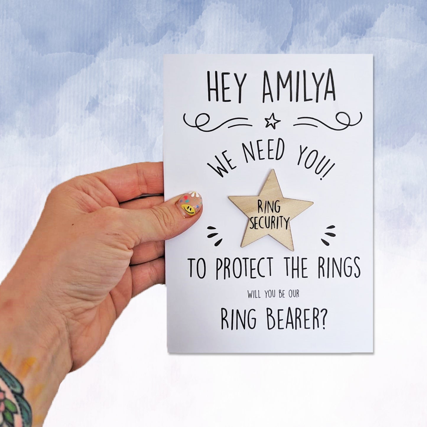 Personalised Ring Bearer Security proposal card - 2f75e5-2