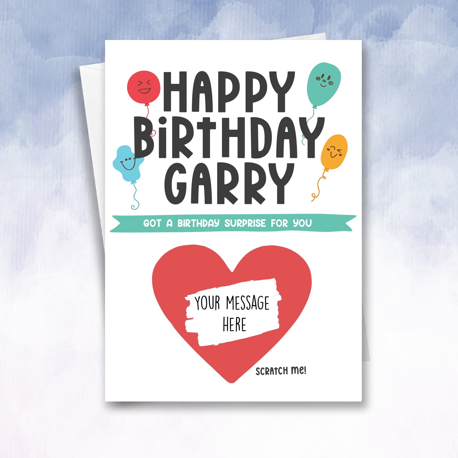 Personalised Scratch Off Balloon Birthday Card - 2f75e5-2