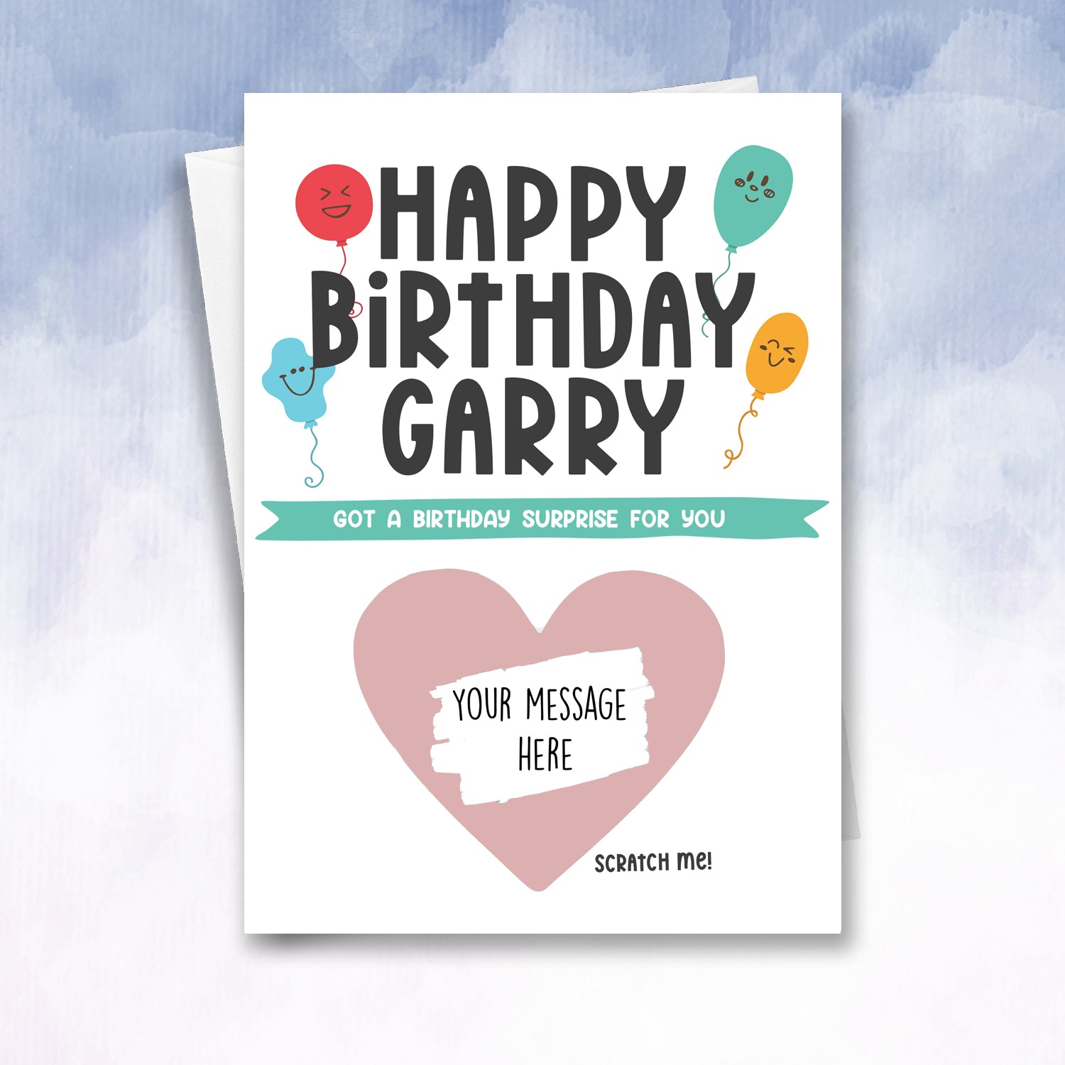 Personalised Scratch Off Balloon Birthday Card - 2f75e5-2