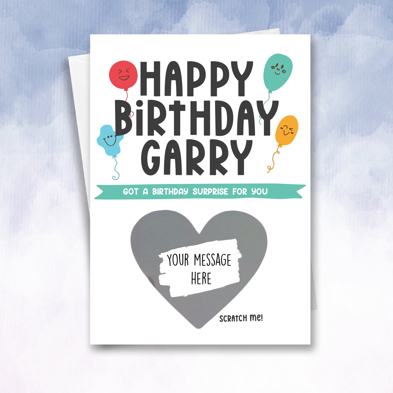 Personalised Scratch Off Balloon Birthday Card - 2f75e5-2