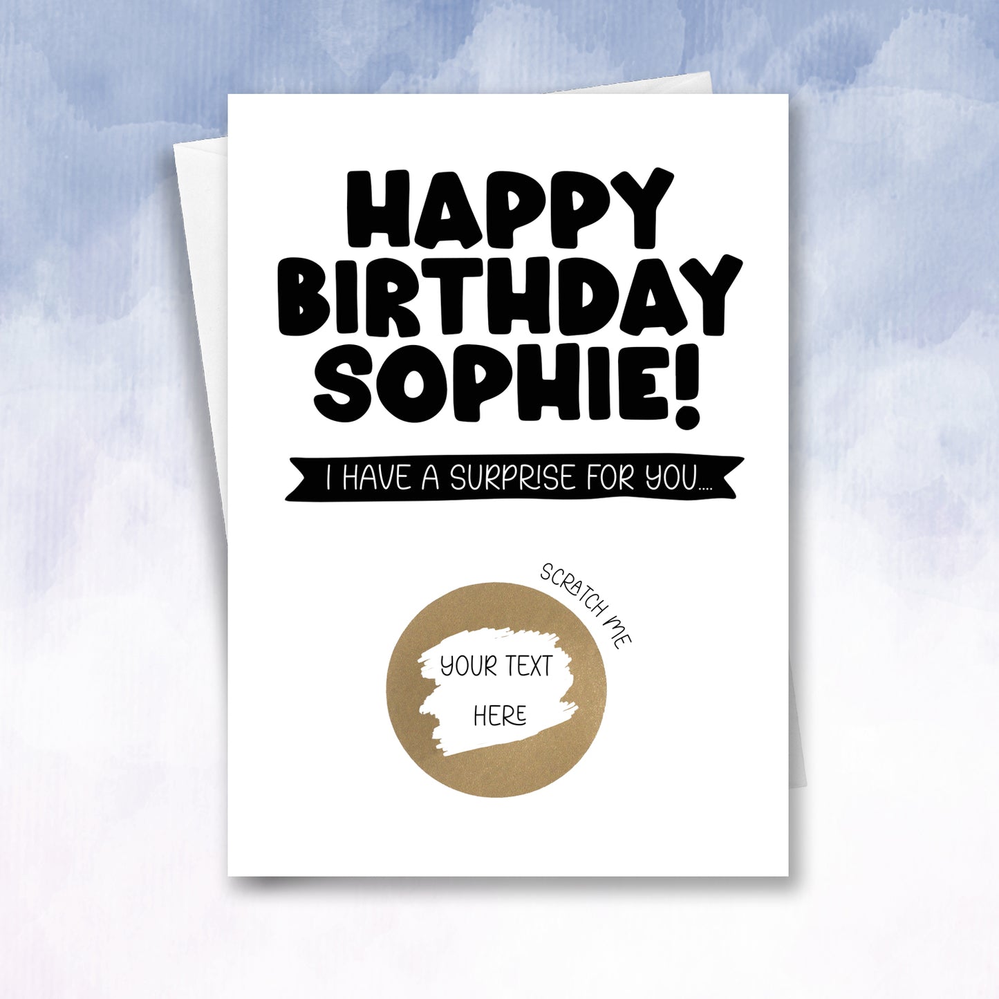 Personalised Scratch off Modern Birthday card - 2f75e5-2