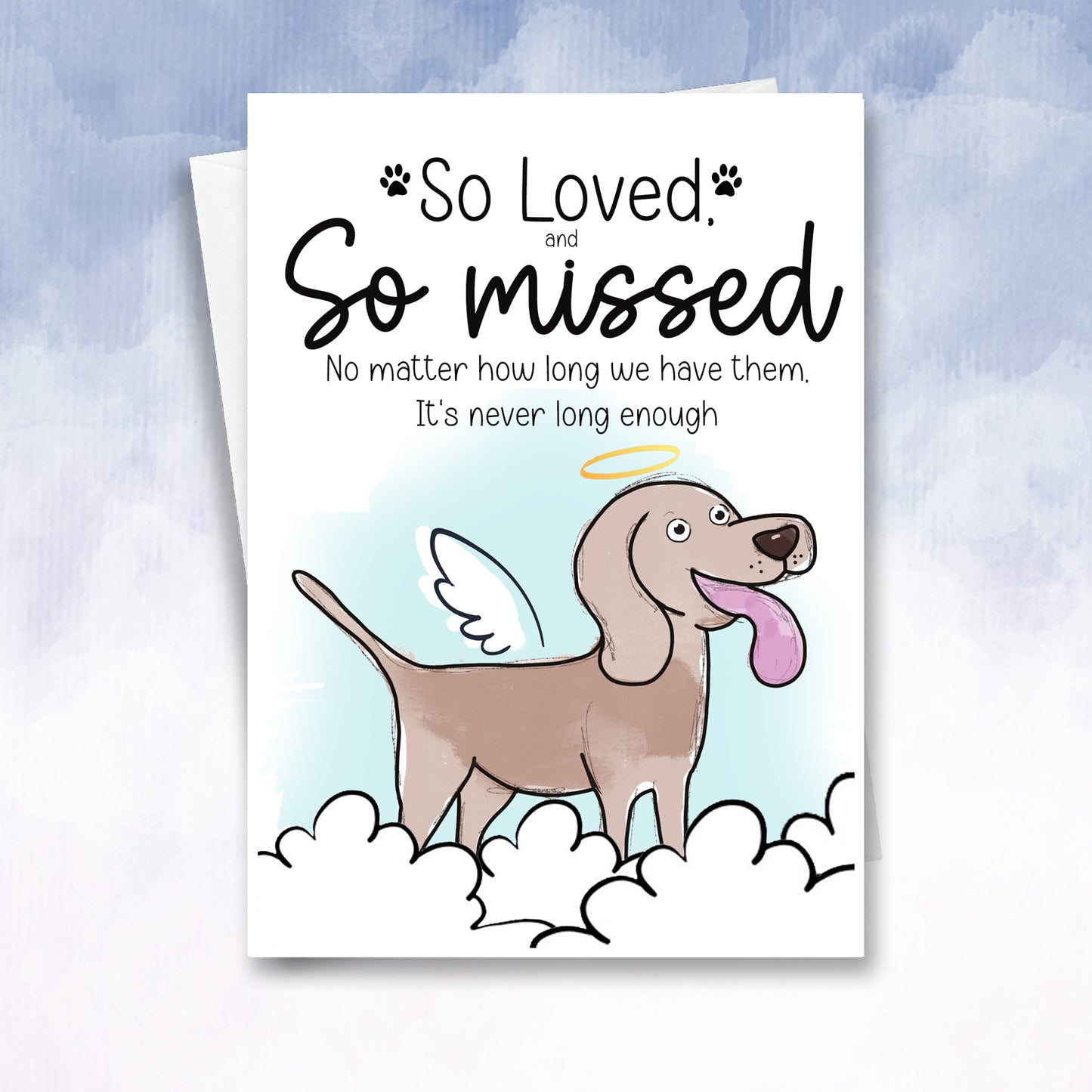 Personalised Dog Sympathy Card - Pointer dog Loss of Your Dog, Pet berevement card (Copy)