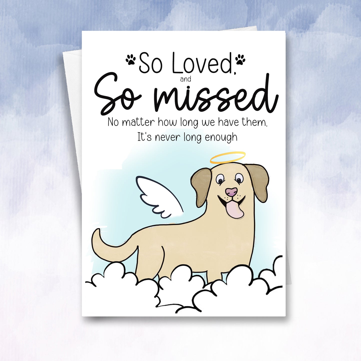 Personalised Dog Sympathy Card - Labrador Dog Loss of Your Dog, Pet berevement card sympathy card