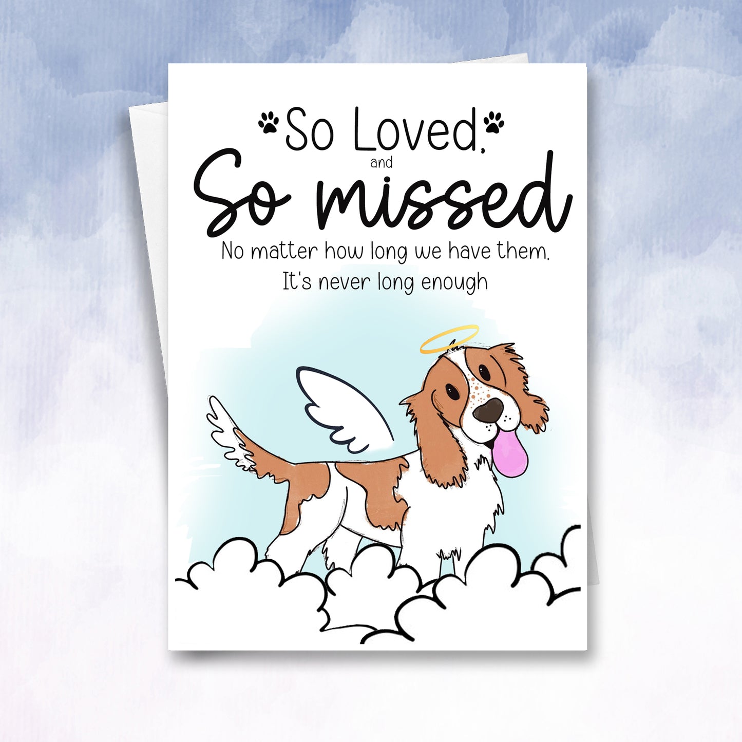 Personalised Dog Sympathy Card - Border Collie Loss of Your Dog, Pet berevement card