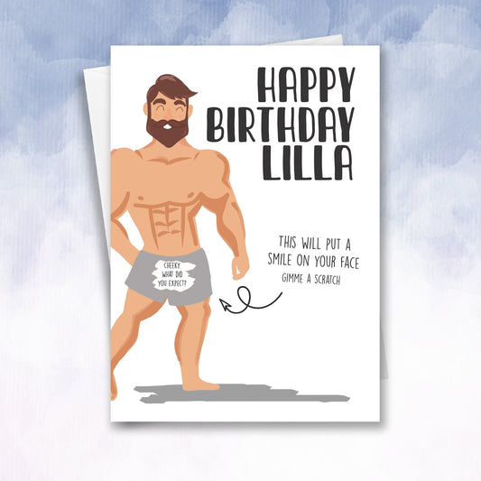 Sexy Man Scratch off Reveal Pants Birthday Card - 2f75e5-2