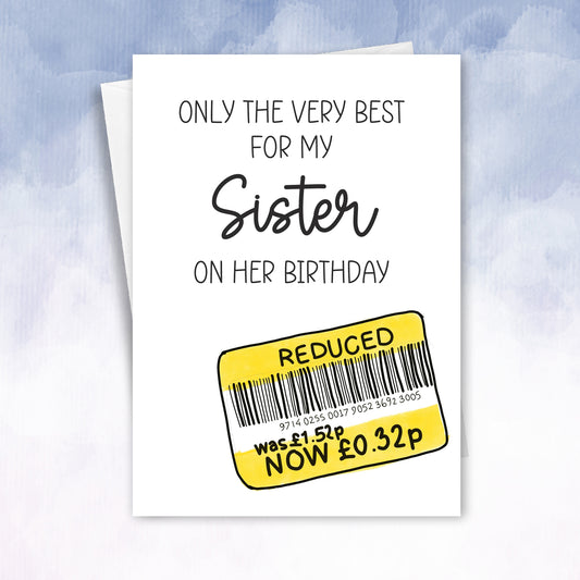 Sister Birthday Card Funny Yellow Sticker discount - 2f75e5-2