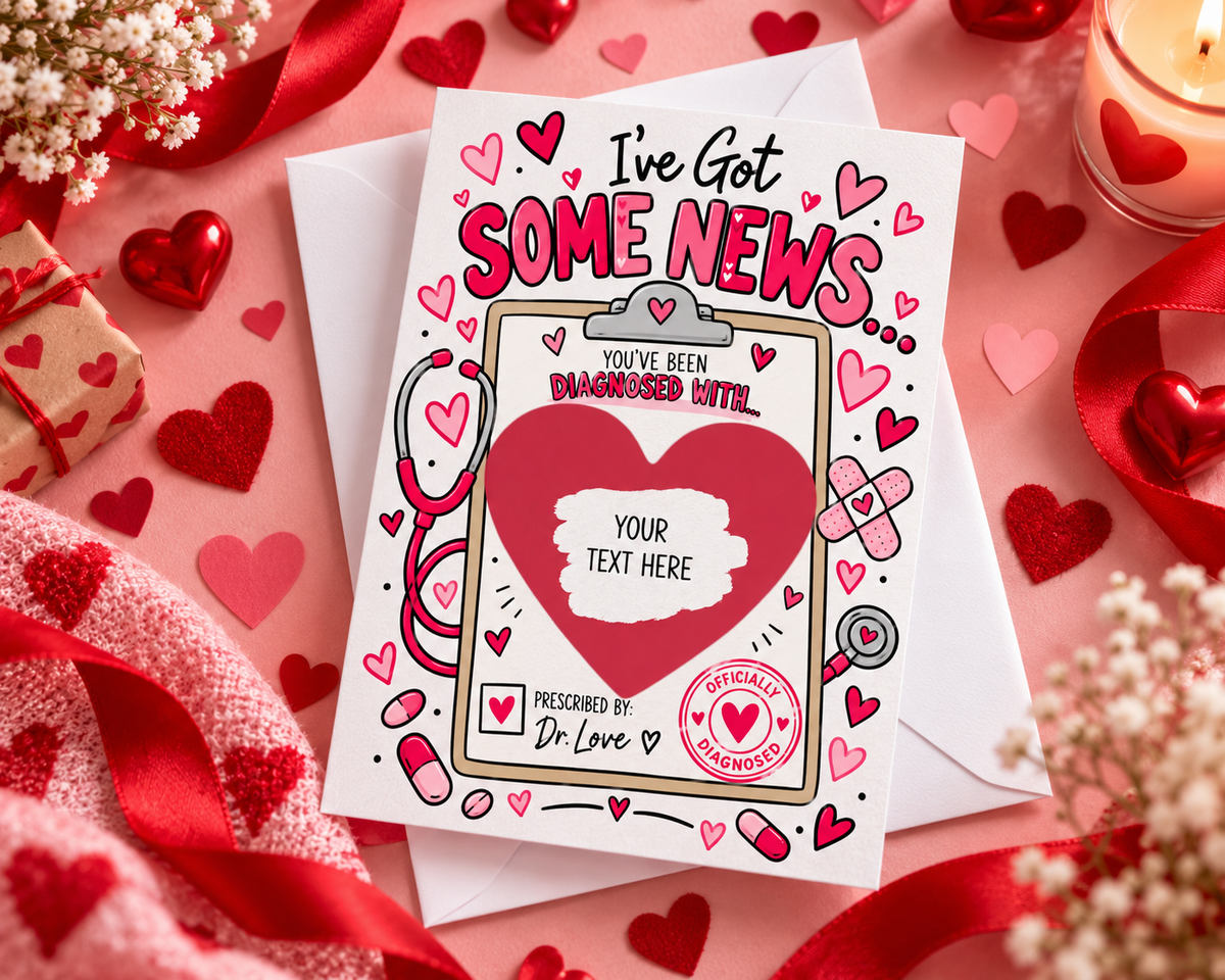 Funny Valentines Scratch Off Card Personalised Love Diagnosis Romantic Gift